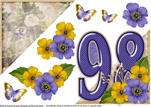 Vintage Easel 98th Birthday Card Kit 1179