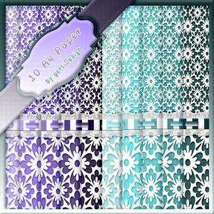 10 x A4 Flowers and Lace Backgroundpaper 114