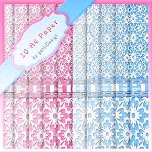 10 x A4 Flowers & Lace Backgroundpaper 116