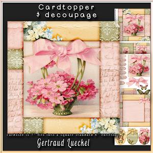 Basket Full of Flowers Cardtopper with Inlet 175