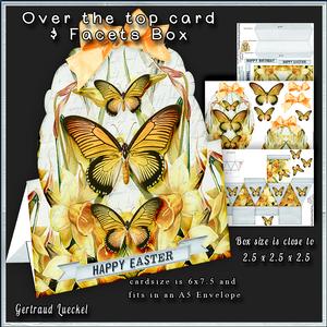 Over the Top Card with Facets Box Butterflies 180 Blue