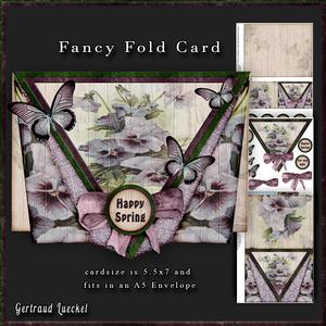 Pansy Flower Triangle Fancy Fold Card 205