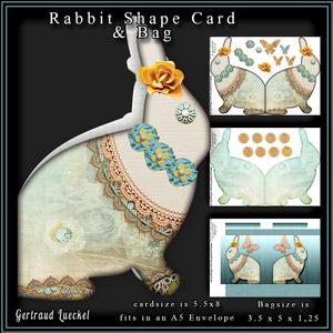 Rabbit Shape Card with Bag Orange