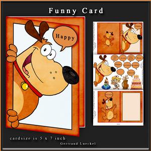Funny Card Orange Brown Dog 101