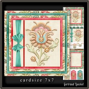 Cardtopper 7x7 with Inlet Soft Flower 221