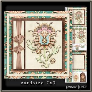 Cardtopper 7x7 with Inlet Soft Flower 223