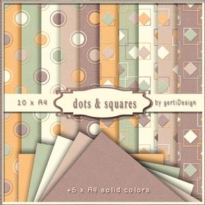 15 x A4 Backgroundpaper Dots & Squares 129