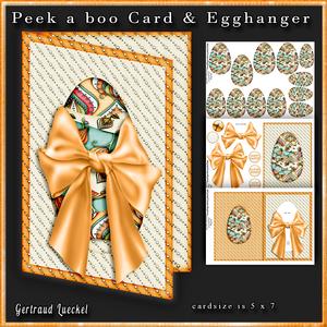 Peek a Boo Card with Egghanger Blue Flower 229