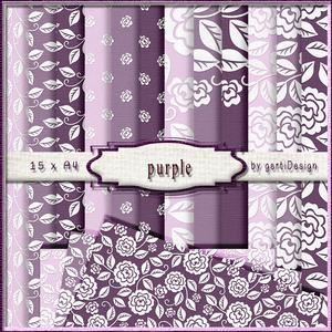 15 x A4 Backgroundpaper White Flower 134 Purple