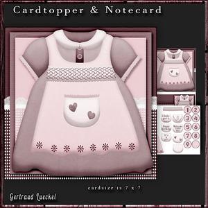 Cardtopper with Notecard Baby Girl 235