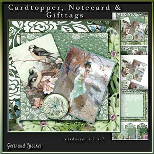 Cardtopper 7x7 with Inlet Green Flower 239