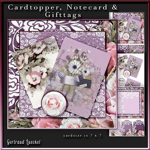 Cardtopper 7x7 with Inlet Purple Flower 240