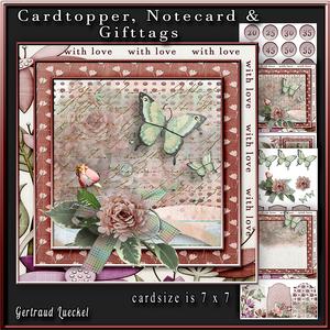 Cardtopper with Inlet Red Blooming 242