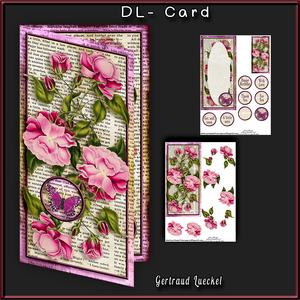 Dl Card with Inlet 256 All About Flowers Violet