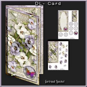 Dl Card with Inlet 258 All About Flowers Lilac