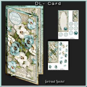 Dl Card with Inlet 2598 All About Flowers Lilac