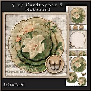 Cardtopper with Inlet All About Flowers Brown 266