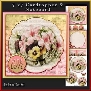 Cardtopper with Inlet All About Flowers Pink 267