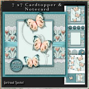 Cardtopper in Love with Butterflies Blue 273