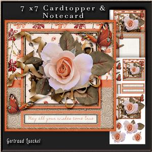 Cardtopper Butterfly & Roses 277