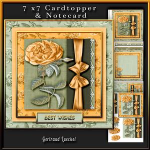 Cardtopper Yellow Rose 285