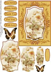 Cardtopper Yellow Roses 291