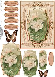 Cardtopper Peach Roses 294