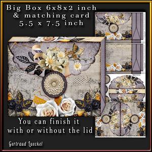 Big Pinchbox (bag) Creme Black Flowers 104