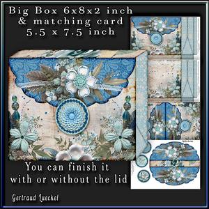 Big Pinchbox (bag) Blue White Flowers 105