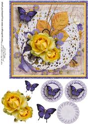 Cardtopper Singlesheet Yellow Roses 101