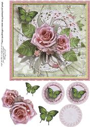 Cardtopper Singlesheet Pink Roses 102