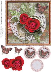 Cardtopper Singlesheet Red Roses 103