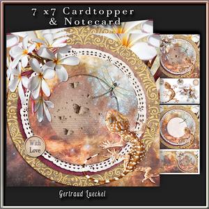 Cardtopper Lizard and Dragonfly 361