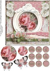 Cardtopper Singlesheet Flowers in a Frame 111