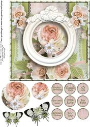 Cardtopper Singlesheet Flowers in a Frame 112