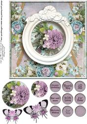 Cardtopper Singlesheet Flowers in a Frame 116