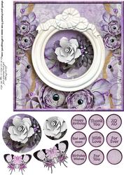 Cardtopper Singlesheet Flowers in a Frame 118