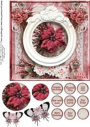 Cardtopper Singlesheet Flowers in a Frame 120
