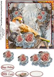 Cardtopper Yellow Bird 382