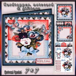 Cardtopper All About Pansy Red 390
