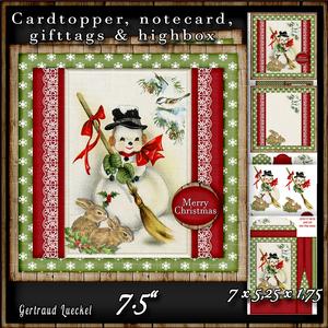 Cardtopper with Large Highbox Christmas Snowman 469