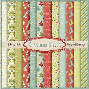 Christmas Classic Background Paper Kit Blue Green 143