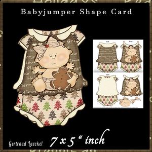 Babyjumper Shape Card Kit First Christmas Girl Brown 521