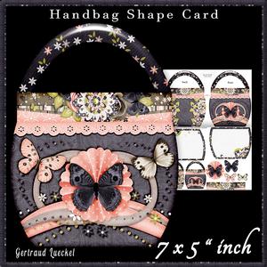 Handbag Shape Card Kit Blue Butterfly 126