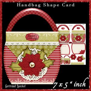 Handbag Shape Card Kit Poinsettia Red 128