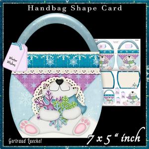 Handbag Shape Card Kit Snowman 130
