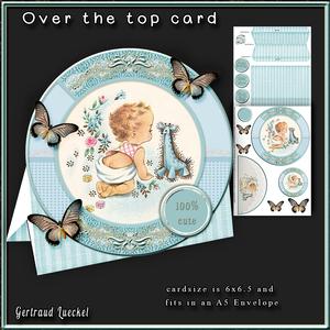 Round Over the Top Card Baby Boy Blue 537