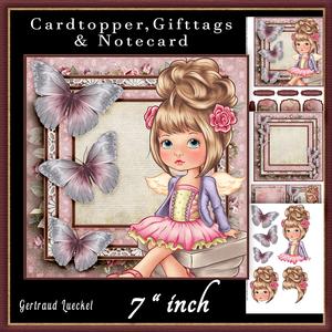 Cardtopper Butterflies and Angel 555