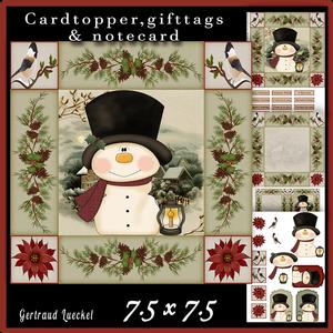 Cardtopper Snowman Kisses 585