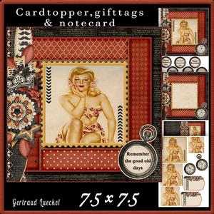 Cardtopper Pin Up Girl Red 587